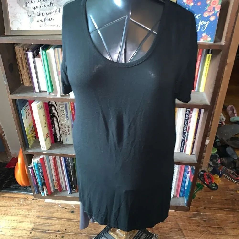 Z Supply black knit cozy loungewear L soft swing dress